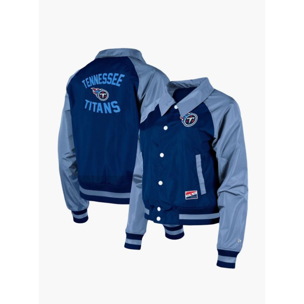 Women's New Era Navy Tennessee Titans Coaches Raglan Full-Snap Jacket